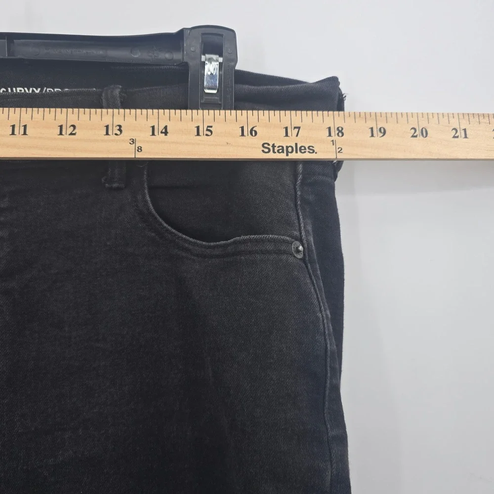 Old Navy Jeans Womens 14Curvy Profile Mid Rise Skinny Black Long Stretch Denim